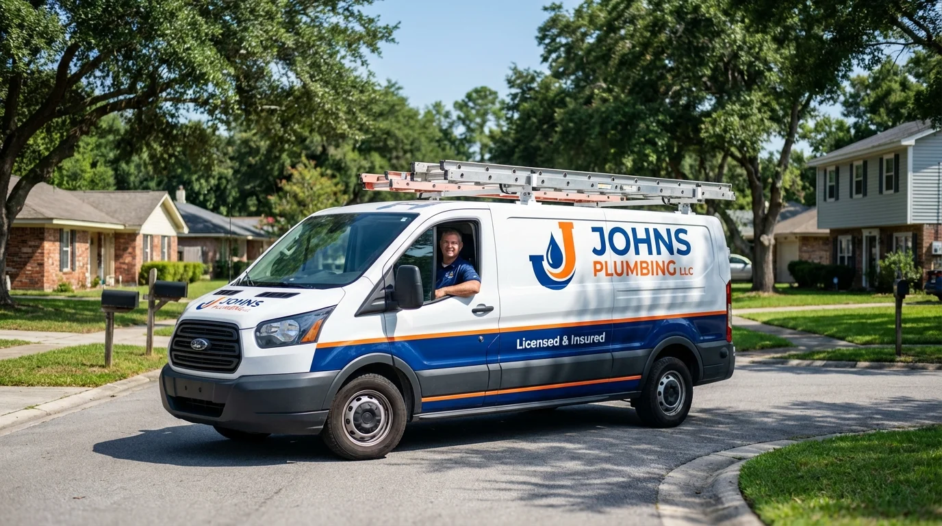 Johns Plumbing LLC service van in Summit, NJ